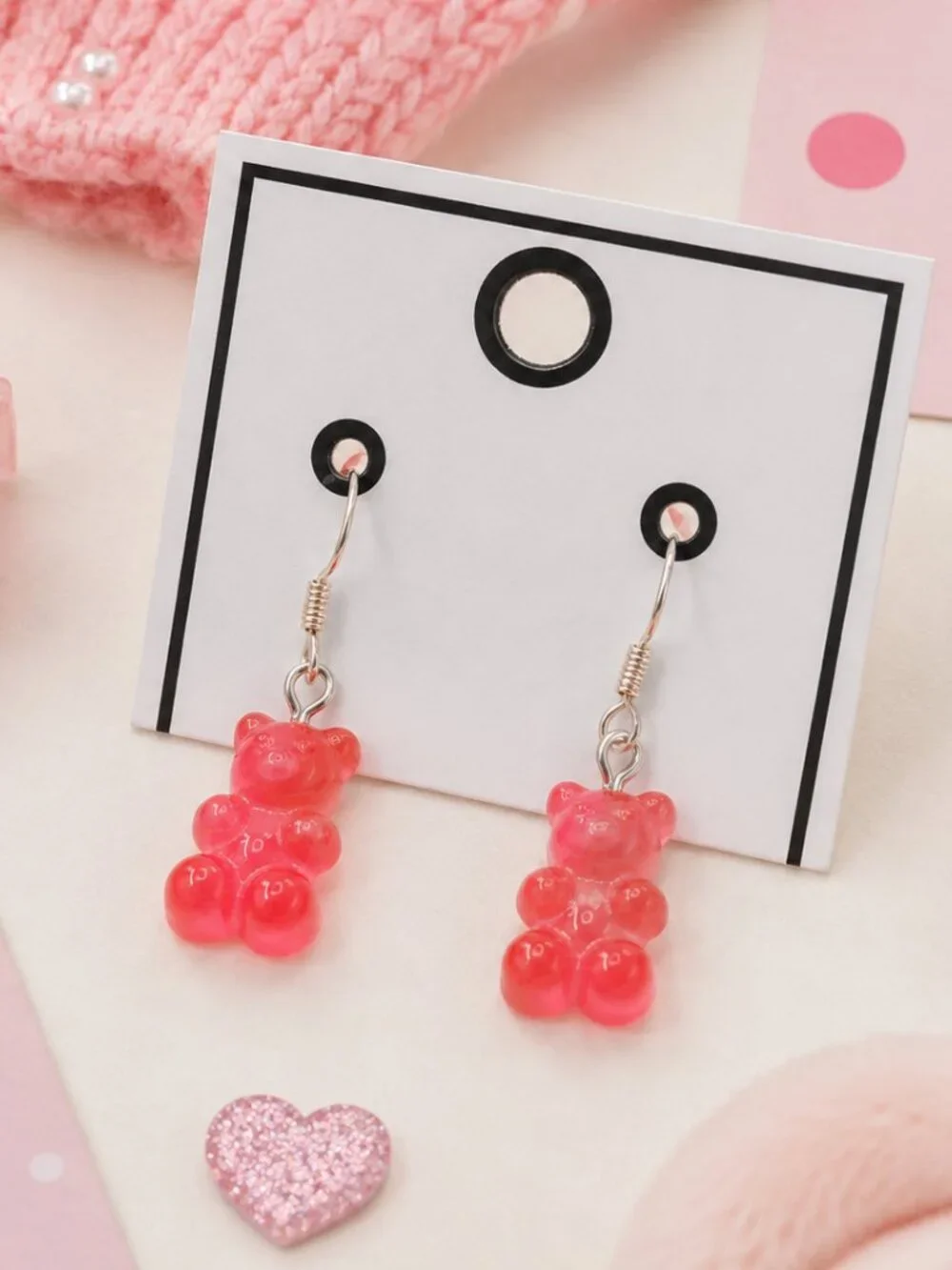 Pink Gummy Bear Earrings